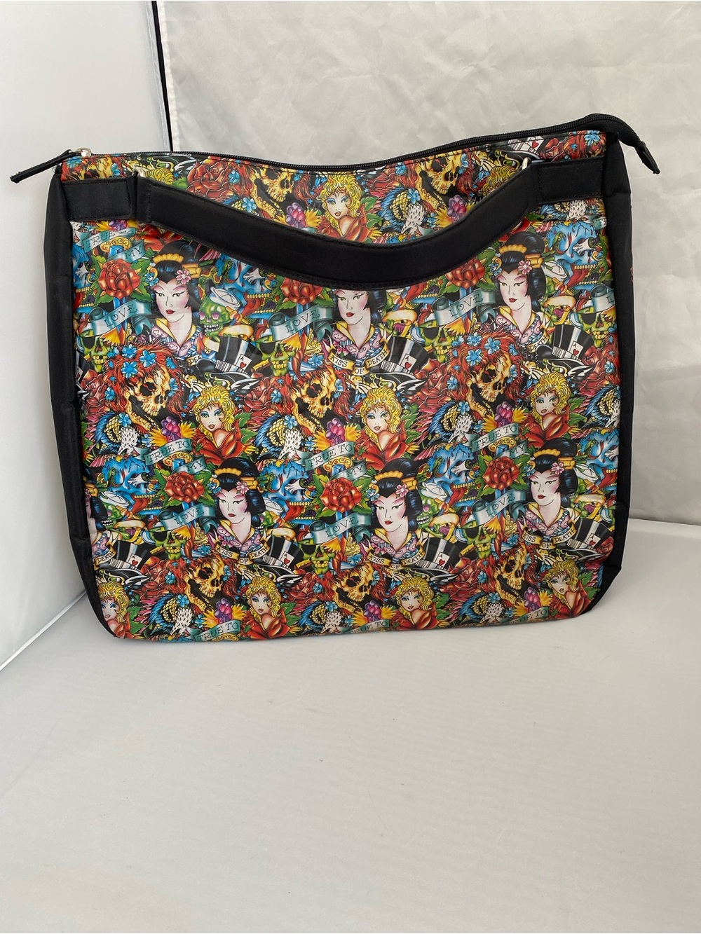 Y2K Ed Hardy Colorful Tattoo Art Print Tote Bag